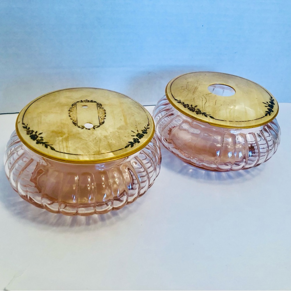 Vintage Vanity Dresser Set, Yellow Pyralin Celluloid/Bakelite, Hair Receiver &